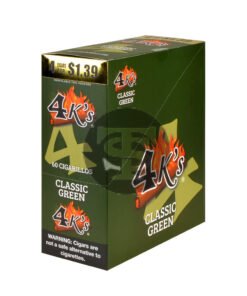 4 Kings Cigarillos 15 Packs of 4 Classic Green, Pre-Priced $1.39