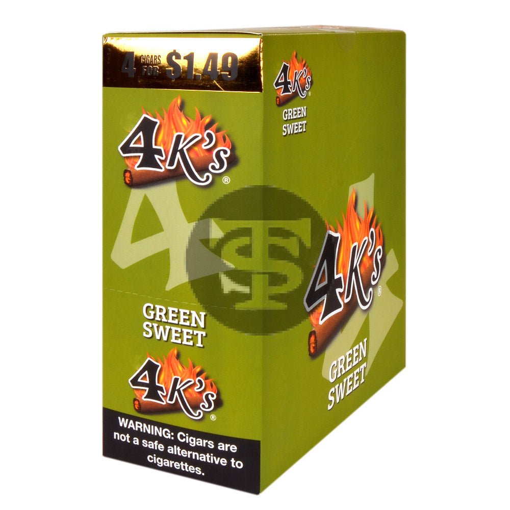 4 Kings Cigarillos 15 Packs of 4 Green Sweet, Pre-Priced $1.49 1 4 kings cigarillos 15 packs of green sweet pre priced 1 49 877