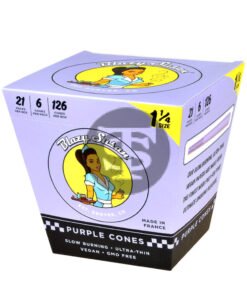 Blazy Susan Purple 1 1/4 Size Pre-Rolled Cones – 21 Packs of 6