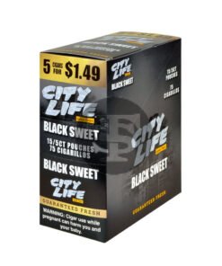 City Life Cigarillos 5 for $1.49 Black Sweet 15 Packs of 5