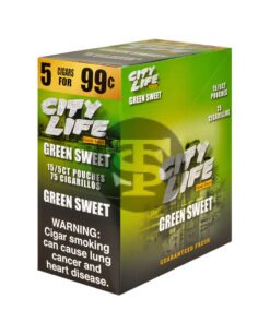 City Life Cigarillos 5 for 99 Cents Green Sweet 15 Packs of 5