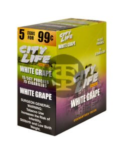 City Life Cigarillos 5 for 99 Cents White Grape 15 Packs of 5