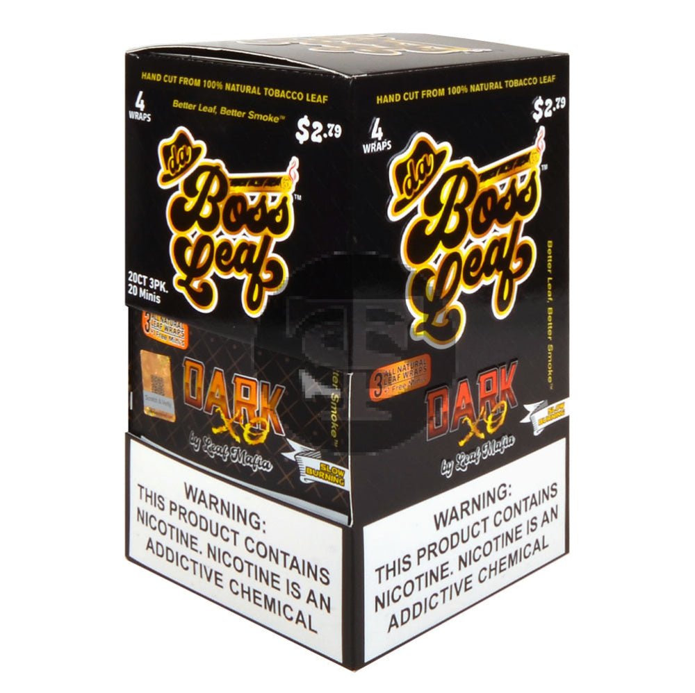 Da Boss $2.79 pre-price Dark XO Leaf Wraps 20 packs of 4 1 da boss 2 79 pre price dark xo leaf wraps 20 packs of 4 675