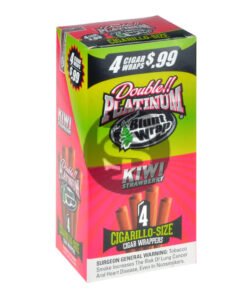 Double Platinum 4x99 Kiwi Strawberry Blunt Wraps 15 Pouches of 4