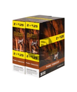 Dutch Leaf 2 For $1.29 Cigarillos 30 Packs of 2 Pure Tobacco