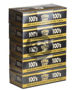 Gambler Tube Cut Filter Tubes 100 mm Gold (Light) 5 Cartons of 200