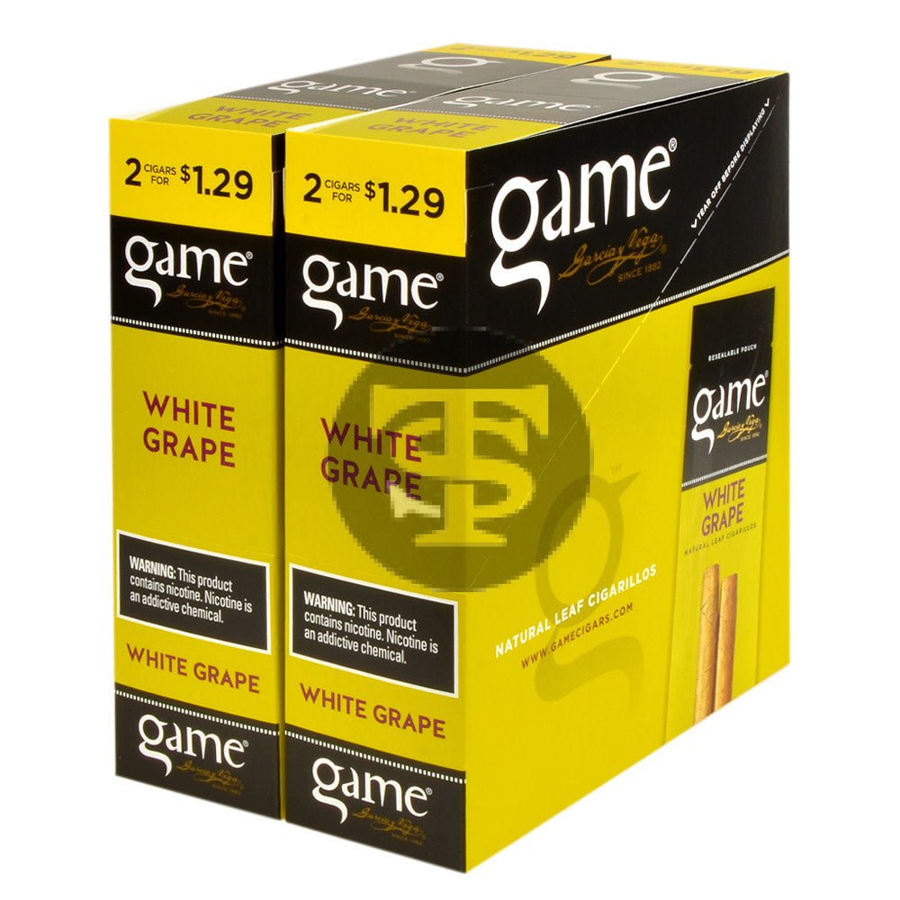 Game Vega Cigarillos White Grape Foil 2 for $1.29 30 Pouches of 2 1 game vega cigarillos white grape foil 2 for 1 29 30 pouches of 473