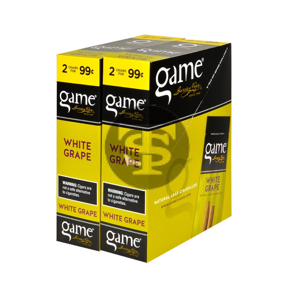 Game Vega Cigarillos White Grape Foil 2 for 99 Cents 30 Pouches of 2 1 game vega cigarillos white grape foil 2 for 99 cents 30 pouches of 154