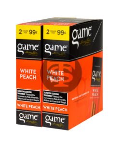 Game Vega Cigarillos White Peach Foil 2 for 99 Cents 30 Pouches of 2