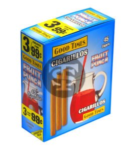 Good Times Cigarillos Fruit Punch 3 for 99 Cents Pre Priced 15 Packs of 3