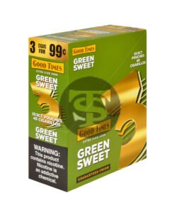 Good Times Cigarillos Green Sweet 3 for 99 Cents Pre Priced 15 Packs of 3