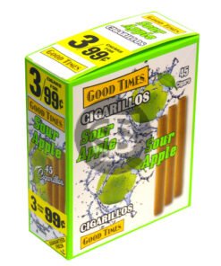 Good Times Cigarillos Sour Apple 3 for 99 Cents Pre Priced 15 Packs of 3