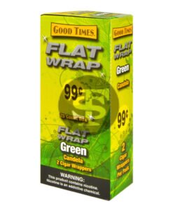 Good Times Green"Green Candela" Flat Wraps Pre Priced 25 Pouches of 2
