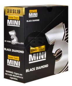 Good Times Mini Cigarillos Black Diamond Pre Priced $1.19, 15 Packs of 3