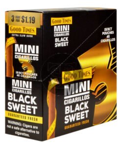 Good Times Mini Cigarillos Black Sweet Pre Priced $1.19, 15 Packs of 3