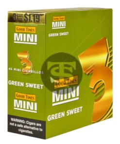 Good Times Mini Cigarillos Green Sweet Pre Priced $1.19, 15 Packs of 3