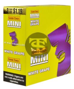 Good Times Mini Cigarillos White Grape Pre Priced $1.19, 15 Packs of 3