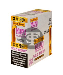 Good Times Mini Cigarillos Wild Berry Pre Priced 15 Packs of 3