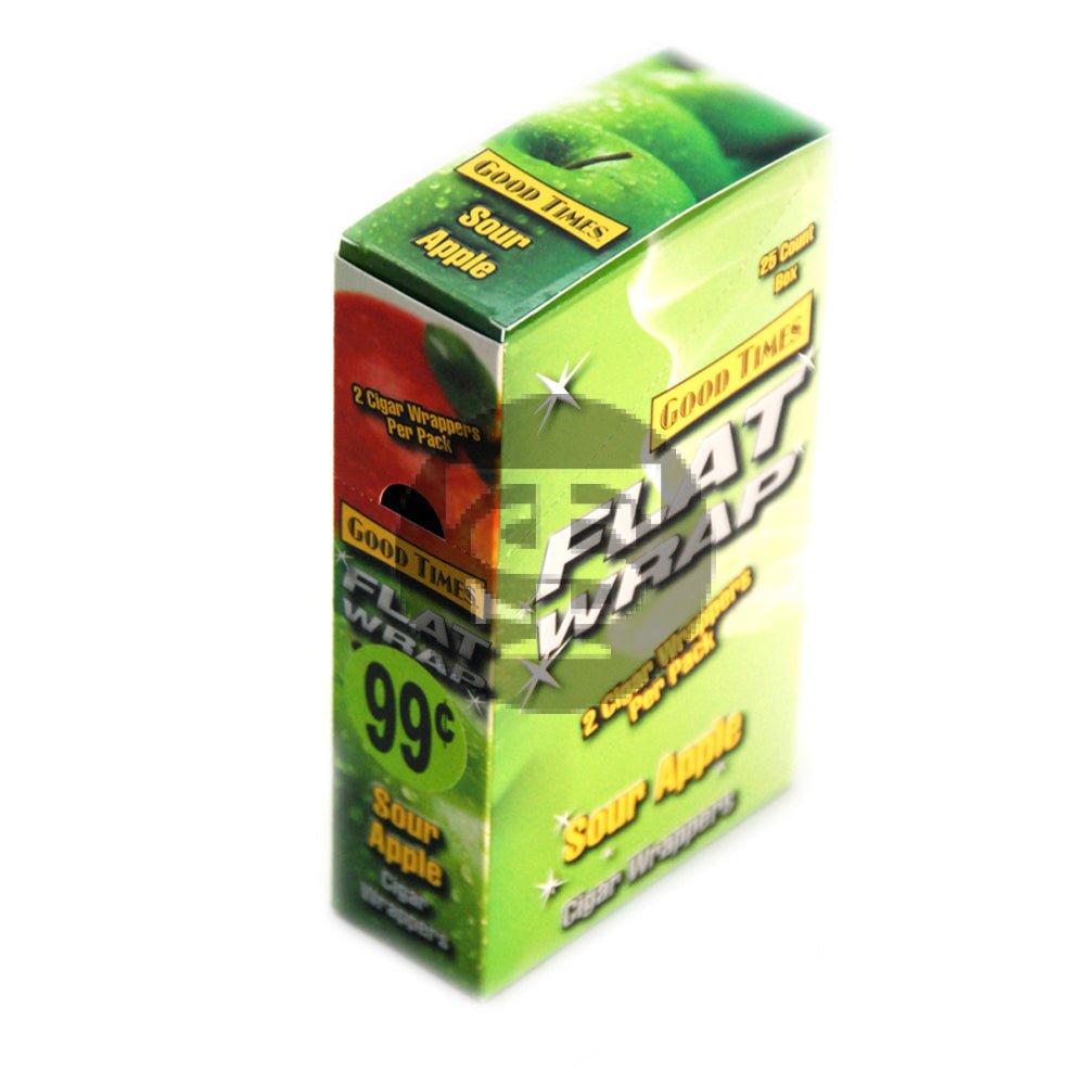 Good Times Sour Apple Flat Wraps Pre Priced 25 Pouches of 2 1 good times sour apple flat wraps pre priced 25 pouches of 2 334
