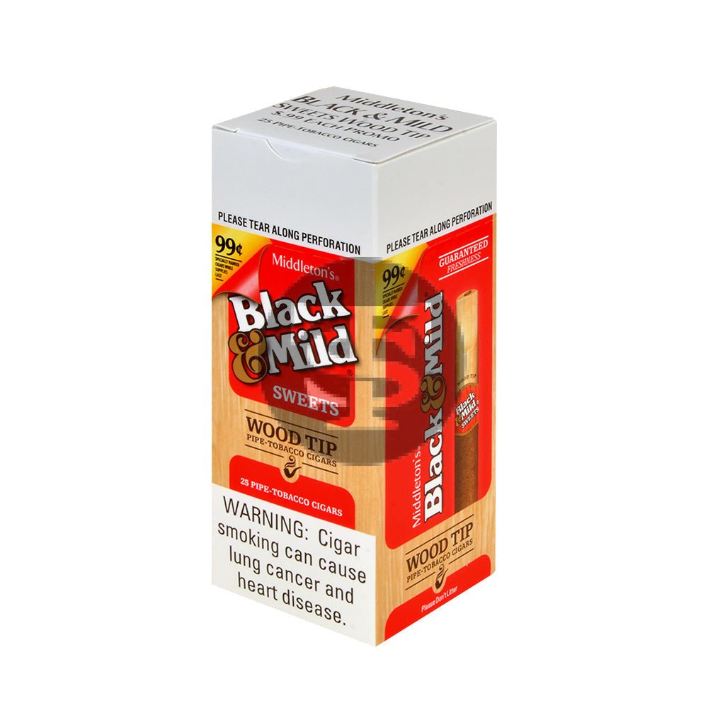 Middleton's Black & Mild Sweet Wood Tip 99 Cents Cigars Box of 25 1 middletons black mild sweet wood tip 99 cents cigars box of 25 104