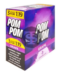 Pom Pom Cigarillos $1.19 Pre Priced 15 Packs of 3 Cigars Grape