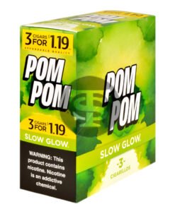 Pom Pom Cigarillos $1.19 Pre Priced 15 Packs of 3 Cigars Slow Glow
