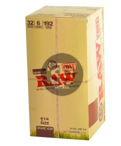 RAW Organic Pre Rolled 1 1/4 Cones 32 Packs of 6