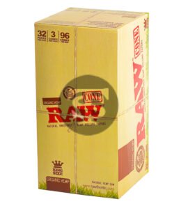 RAW Organic Pre Rolled King Size Cones 32 Packs of 3