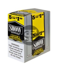Show Cigarillos Black Natural 15 Pouches of 5, Pre-Priced $1.49