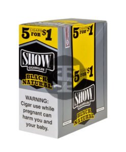 Show Cigarillos Black Natural Pre Priced 15 Pouches of 5