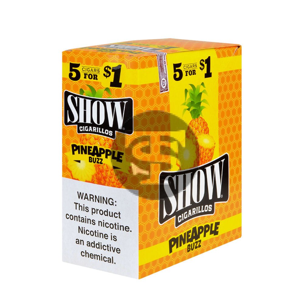Show Cigarillos Show Buzz (Pineapple) Pre Priced 15 Pouches of 5 1 show cigarillos buzz pineapple pre priced 15 pouches of 5 988