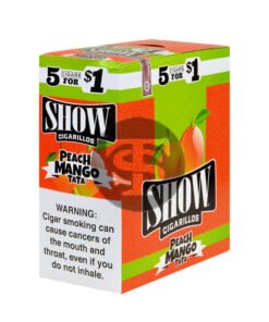 Show Cigarillos Peach Mango TaTa Pre Priced 15 Pouches of 5