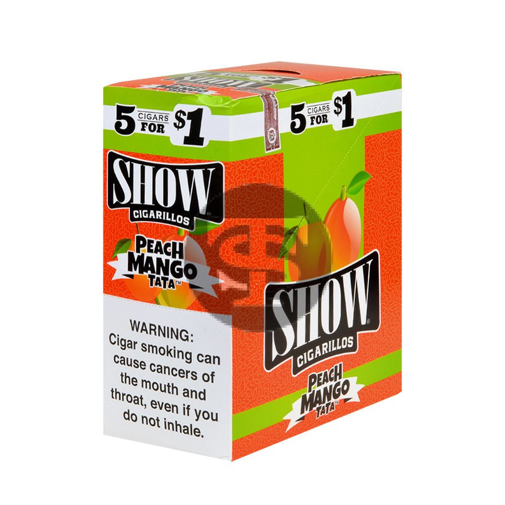 Show Peach Mango TaTa Cigarillos Pre-Priced – 15 Pouches of 5 1 Show Peach Mango TaTa Cigarillos Pre-Priced – 15 Pouches of 5