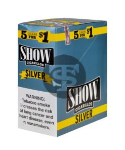 Show Cigarillos Silver Pre Priced 15 Pouches of 5