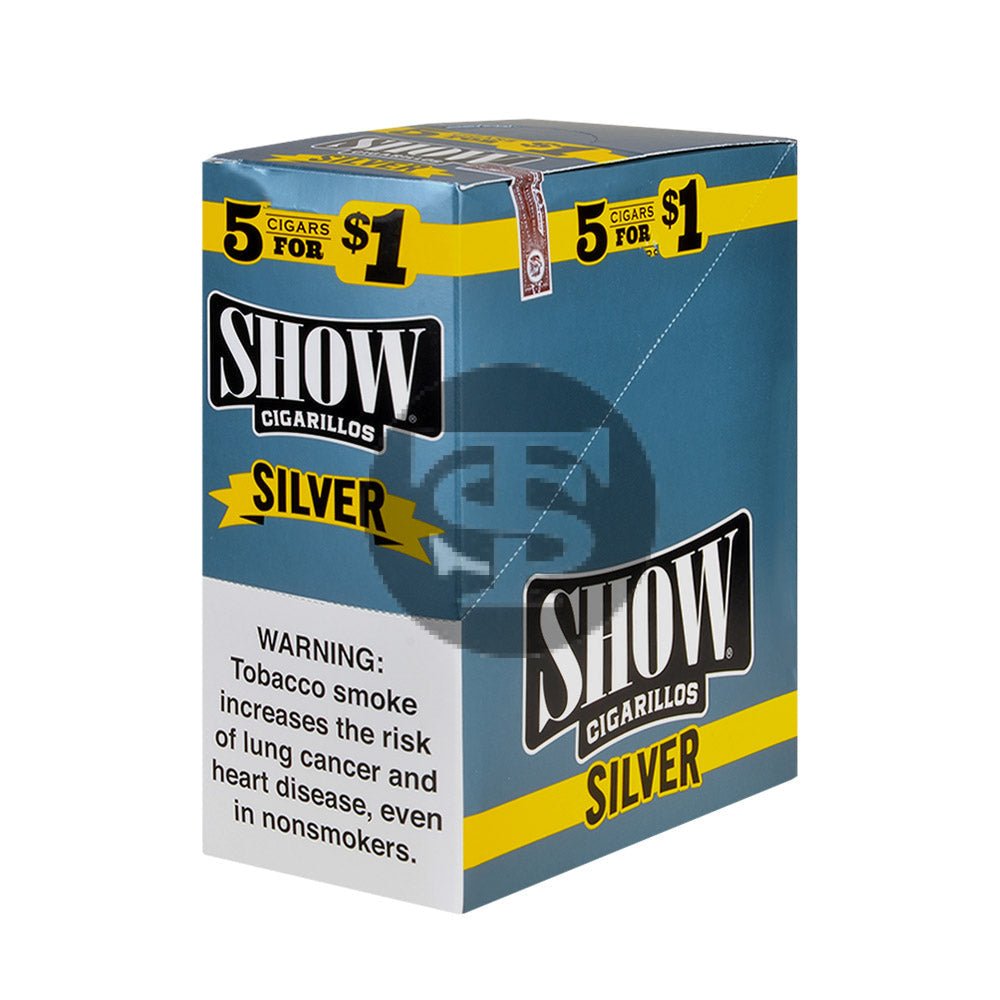 Show Cigarillos Silver Pre Priced 15 Pouches of 5 1 show cigarillos silver pre priced 15 pouches of 5 660