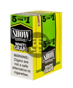 Show Cigarillos White Grape Pre Priced 15 Pouches of 5