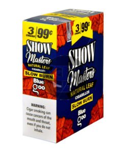 Show Master Natural Leaf Cigarillos 99 Cent Pre Priced 15 Packs of 3 Cigars Blue Goo