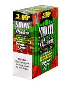 Show Master Natural Leaf Cigarillos 99 Cent Pre Priced 15 Packs of 3 Cigars Diamond Gem