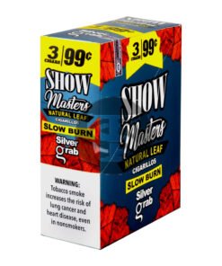 Show Master Natural Leaf Cigarillos 99 Cent Pre Priced 15 Packs of 3 Cigars Silver Grab