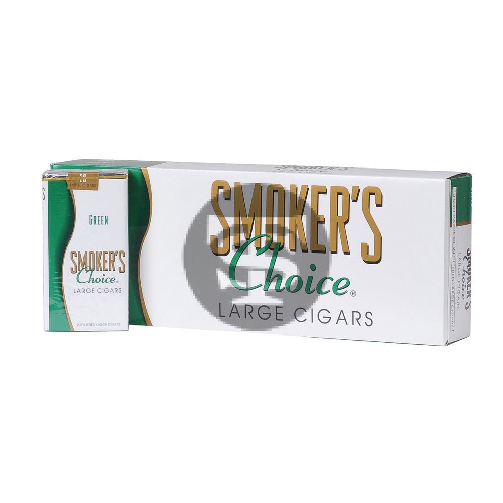 Smoker's Choice Menthol Green Filtered Cigars 10 Packs of 20 1 smokers choice menthol green filtered cigars 10 packs of 20 726