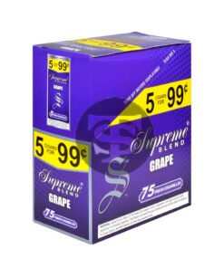 Supreme Blend Cigarillos 5 for 99 Cents Grape 15 Packs of 5