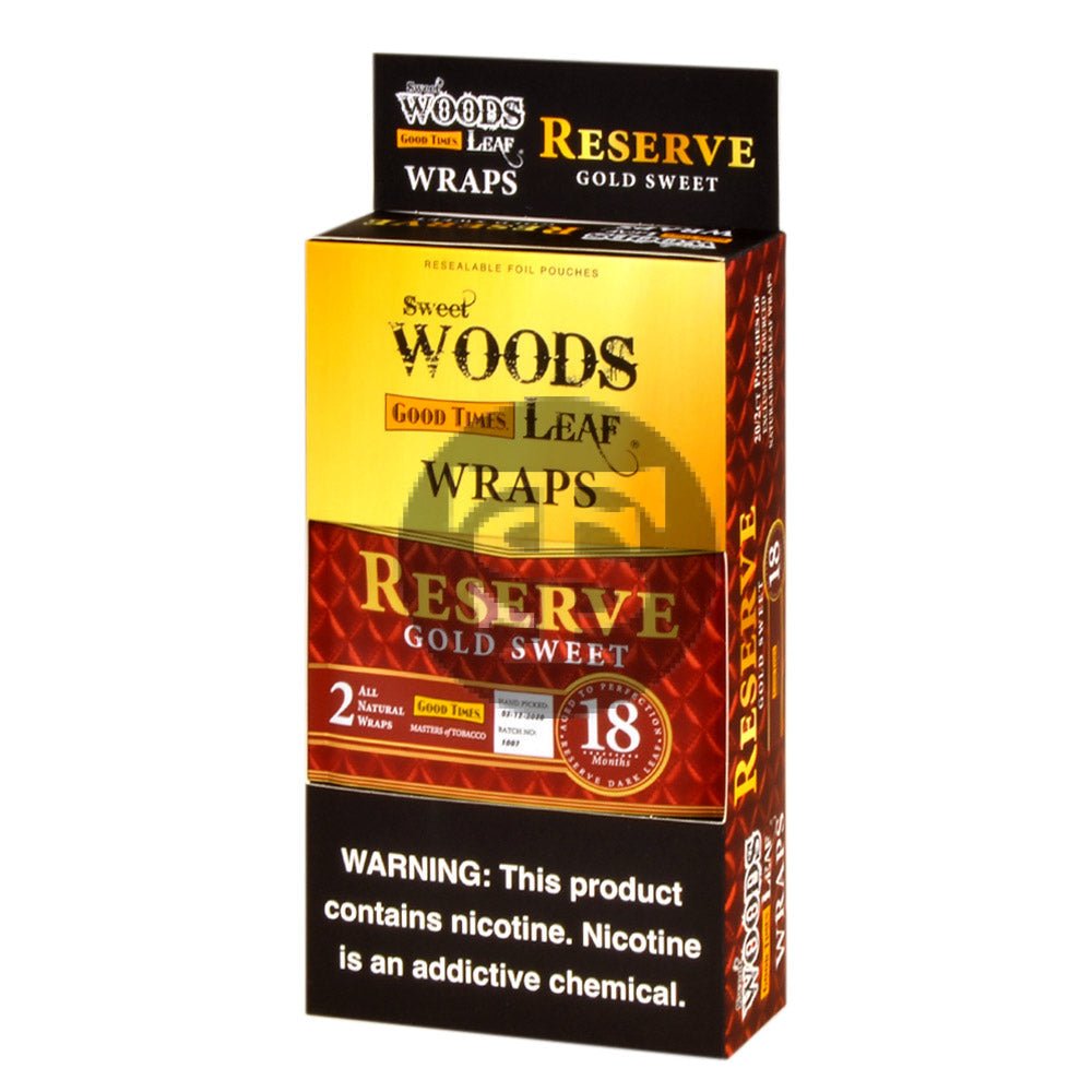 Sweet Woods Leaf Reserve Gold Sweet Wraps, 20 packs of 2 1 sweet woods leaf reserve gold wraps 20 packs of 2 153