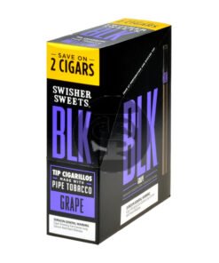 Swisher Sweets BLK Tip Cigarillos 15 pouches of 2 Grape