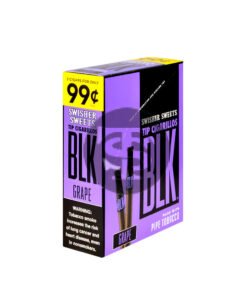 Swisher Sweets BLK Tip Cigarillos 2 for 99¢ Grape 15 pouches of 2