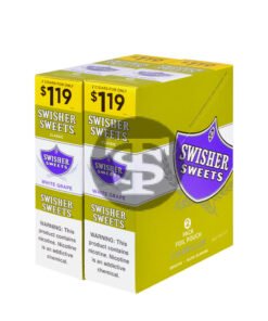 Swisher Sweets Cigarillos $1.19 Pre Priced 30 Packs of 2 Cigars White Grape