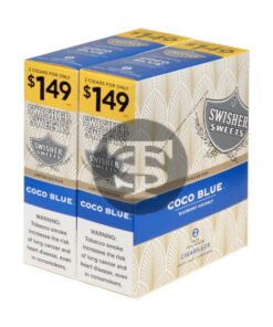 Swisher Sweets Cigarillos 1.49 Pre Priced 30 Pouches of 2 Coco blue
