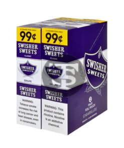 Swisher Sweets Cigarillos 99 Cent Pre Priced 30 Packs of 2 Cigars Grape