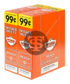 Swisher Sweets Cigarillos 99 Cent Pre Priced 30 Packs of 2 Cigars Peach