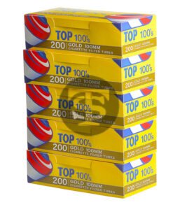 Top Premium Filter Tubes 100 mm Gold (Light) 4 Cartons of 250