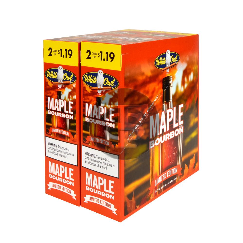White Owl Cigarillos $1.19 Pre Priced 30 Packs of 2 Cigars Maple Bourbon 1 white owl cigarillos 1 19 pre priced 30 packs of 2 cigars maple bourbon 228